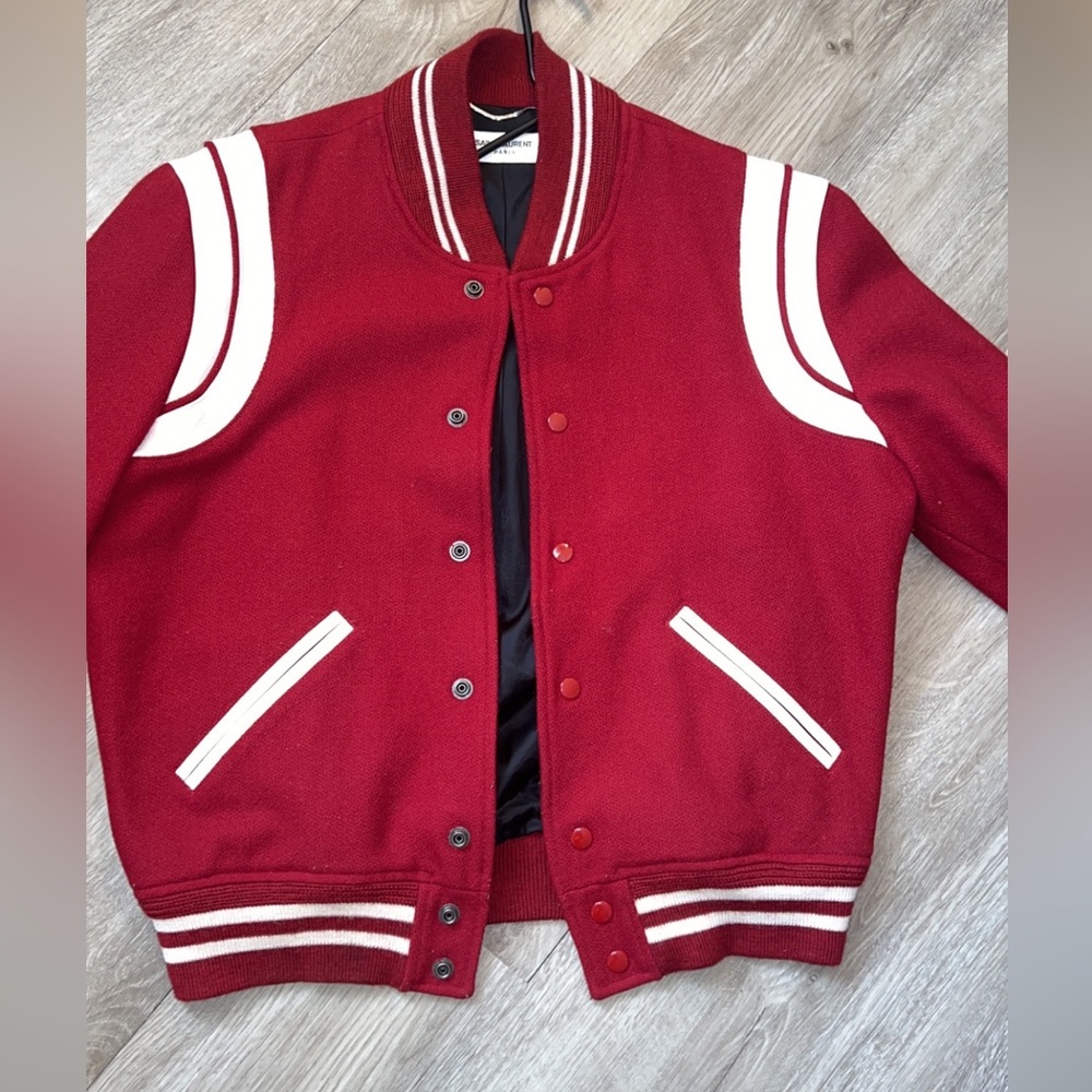 Saint Laurent Red Teddy Jacket